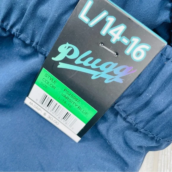 Nwt bundle of PLUGG Clothing kids boys Shorts blue and black hybrid fabric 14-16